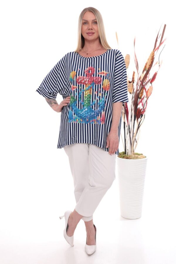 Asymmetrical Seashell Graphic Print Tunic Asymmetrical Seashell Graphic Print Tunic