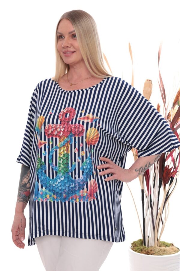 Asymmetrical Seashell Graphic Print Tunic Asymmetrical Seashell Graphic Print Tunic