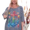 Asymmetrical Seashell Graphic Print Tunic Asymmetrical Seashell Graphic Print Tunic