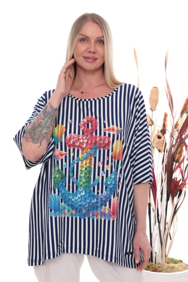 Asymmetrical Seashell Graphic Print Tunic Asymmetrical Seashell Graphic Print Tunic