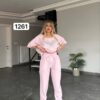 Embellished Wing Graphic Two-Piece Lounge Set Embellished Wing Graphic Two-Piece Lounge Set