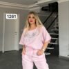 Embellished Wing Graphic Two-Piece Lounge Set Embellished Wing Graphic Two-Piece Lounge Set