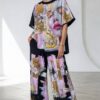 Artistic Print Two-Piece Set - Premium Top & Pants