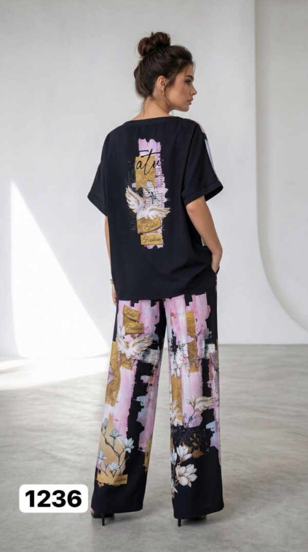 Artistic Print Two-Piece Set - Premium Top & Pants