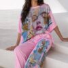 Artistic Print Two-Piece Set - Premium Top & Pants