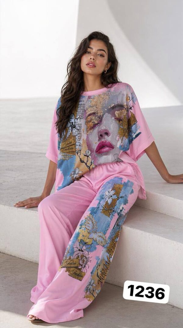 Artistic Print Two-Piece Set - Premium Top & Pants
