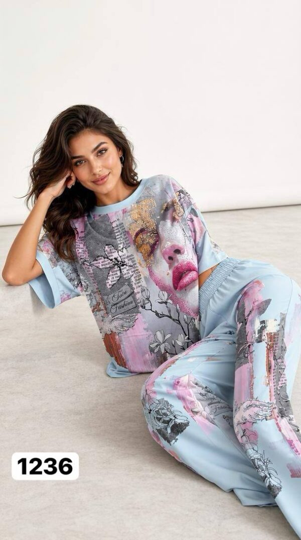 Artistic Print Two-Piece Set - Premium Top & Pants