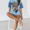 Premium Leopard Graphic Blouse Premium Leopard Graphic Blouse