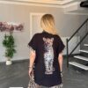Leopard Print Trim Tunic & Flared Pant Set Leopard Print Trim Tunic & Flared Pant Set