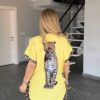 Leopard Print Trim Tunic & Flared Pant Set Leopard Print Trim Tunic & Flared Pant Set
