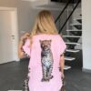 Leopard Print Trim Tunic & Flared Pant Set Leopard Print Trim Tunic & Flared Pant Set