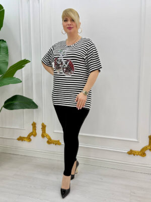 Women's Striped Blouse LABELLA7857 - Premium Casual Top