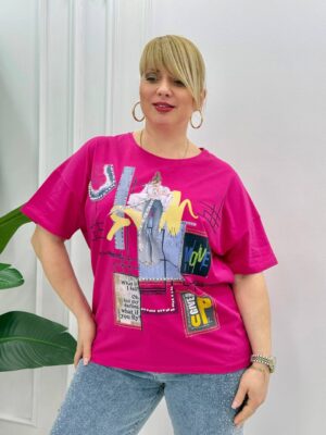 Premium Graphic Blouse with Embellished Detailing Premium Graphic Blouse with Embellished Detailing