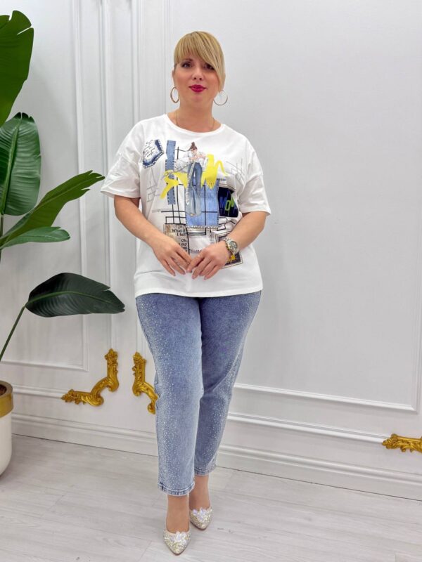 Premium Graphic Blouse with Embellished Detailing Premium Graphic Blouse with Embellished Detailing