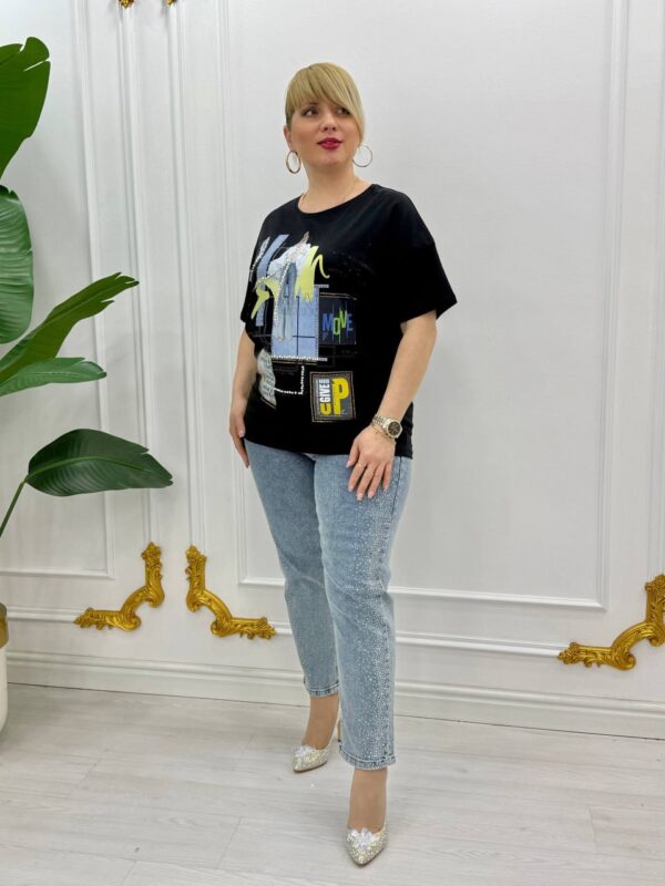 Premium Graphic Blouse with Embellished Detailing Premium Graphic Blouse with Embellished Detailing