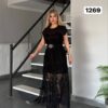 Studded Lace Midi Dress with Belt Studded Lace Midi Dress with Belt