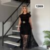 Studded Lace Midi Dress with Belt Studded Lace Midi Dress with Belt