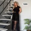 Studded Lace Midi Dress with Belt Studded Lace Midi Dress with Belt