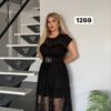 Studded Lace Midi Dress with Belt Studded Lace Midi Dress with Belt