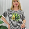 Premium Striped Avocado Blouse with Rhinestone Embellishment Premium Striped Avocado Blouse with Rhinestone Embellishment