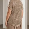 Premium Sequin Blouse with Mesh Panels Premium Sequin Blouse with Mesh Panels