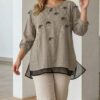 Premium Embroidered Linen Blouse Premium Embroidered Linen Blouse