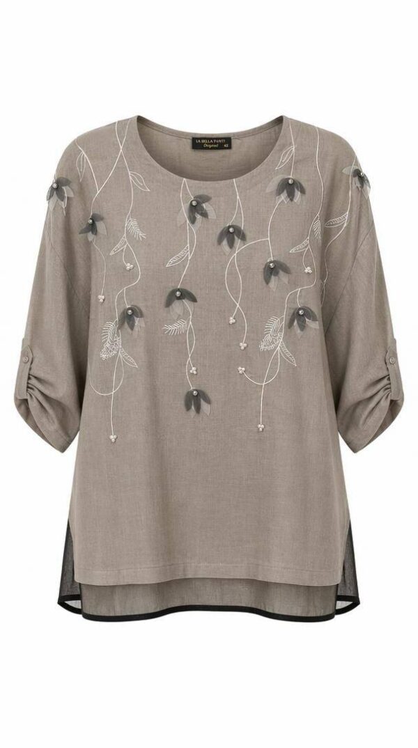 Premium Embroidered Linen Blouse Premium Embroidered Linen Blouse