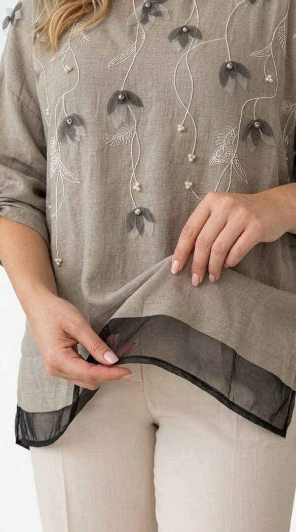 Premium Embroidered Linen Blouse Premium Embroidered Linen Blouse