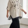 Premium Embroidered Linen Blouse Premium Embroidered Linen Blouse