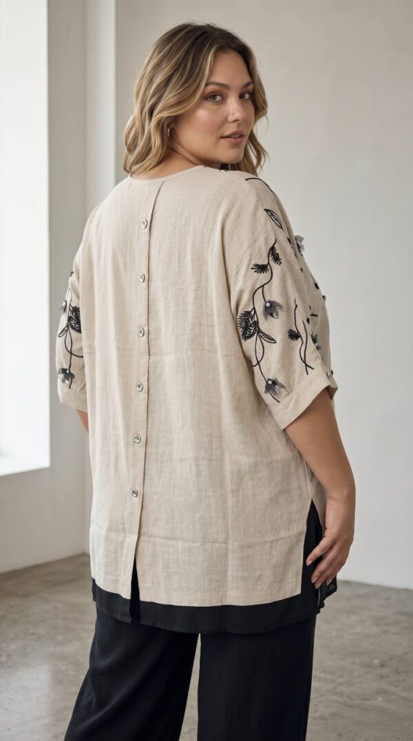 Premium Embroidered Linen Blouse Premium Embroidered Linen Blouse