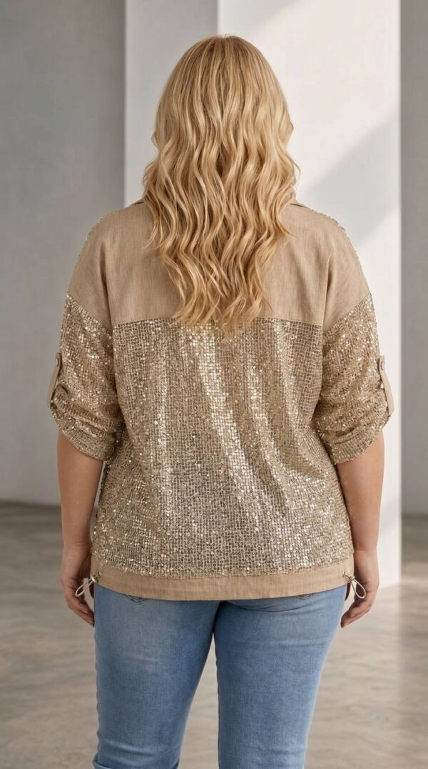 Premium Sequin Blouse with Floral Print Premium Sequin Blouse with Floral Print