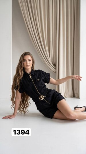 Black Distressed Denim Playsuit Wholesale