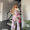 Artistic Print Two-Piece Set - Premium Top & Pants