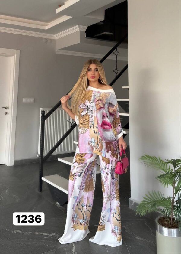 Artistic Print Two-Piece Set - Premium Top & Pants