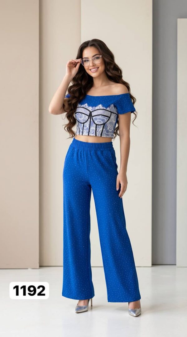 Women's Graphic Crop Top & Wide Leg Pants Set Women's Graphic Crop Top & Wide Leg Pants Set