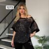 Women's Teddy Bear Graphic Knit Top with White Trim