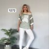 Women's Teddy Bear Graphic Knit Top with White Trim