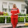Rhinestone Embellished Mesh Panel Loungewear Set