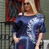 Wholesale Script Graphic Asymmetrical Blouse