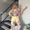 Artistic Print Two-Piece Set - Premium Top & Pants