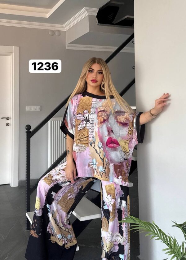 Artistic Print Two-Piece Set - Premium Top & Pants