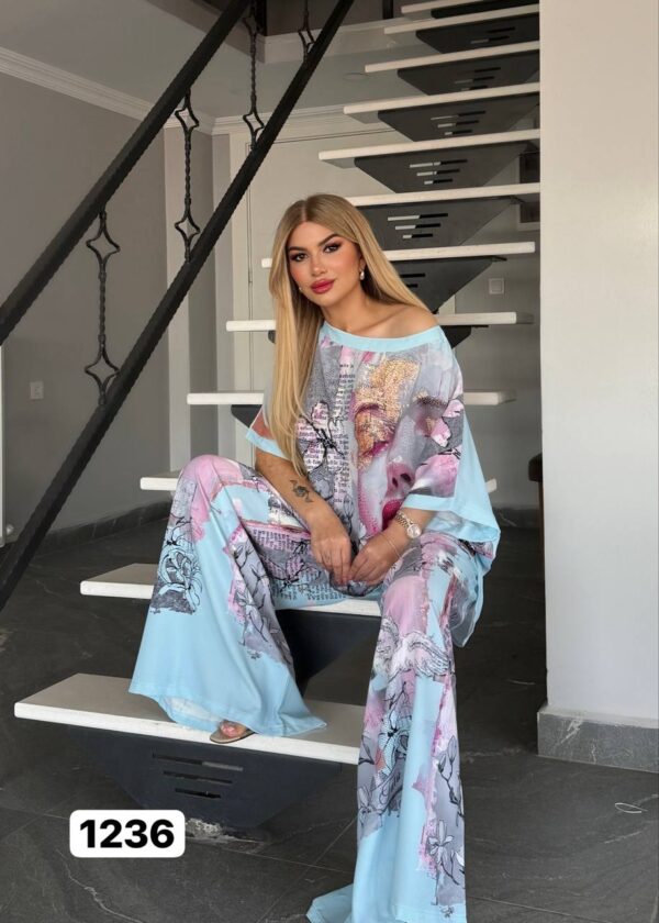 Artistic Print Two-Piece Set - Premium Top & Pants
