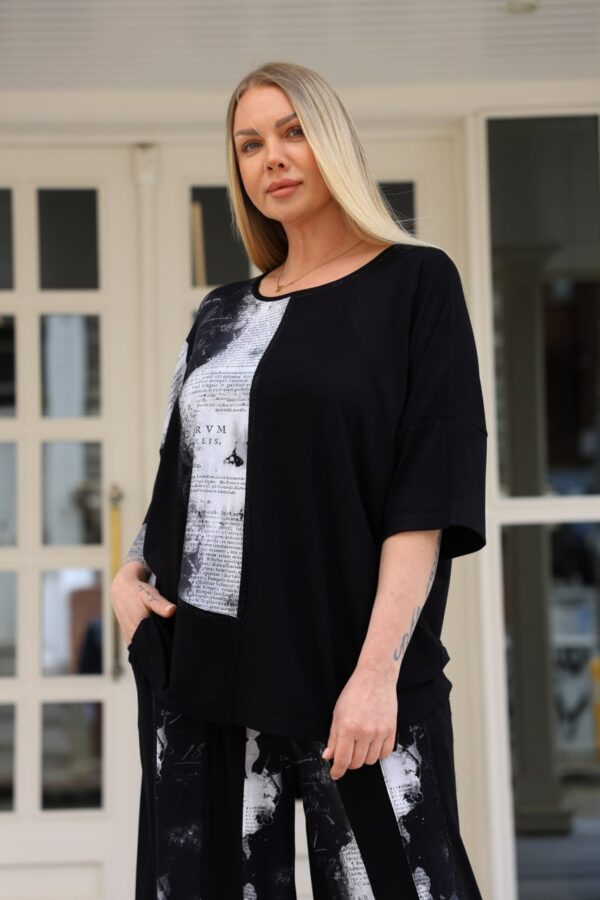 Black & White Abstract Top Bottom Set