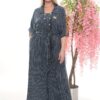 Women's Pinstriped Shirt Dress with Belt