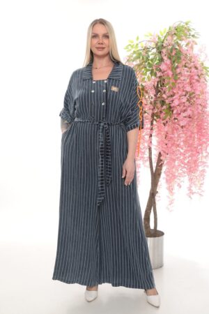 Women's Pinstriped Shirt Dress with Belt Women's Pinstriped Shirt Dress with Belt