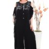 Metallic Accent Cold-Shoulder Jumpsuit Metallic Accent Cold-Shoulder Jumpsuit