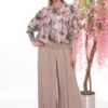 Abstract Print Bomber Jacket & Palazzo Pant Set