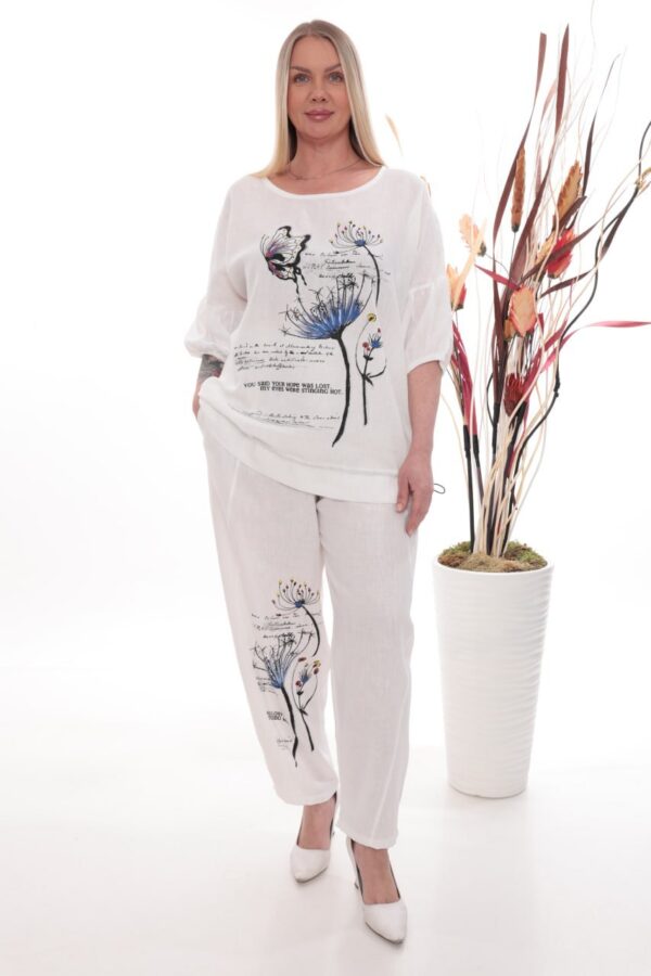 Botanical Print Knit Set - Premium Two-Piece Ensemble