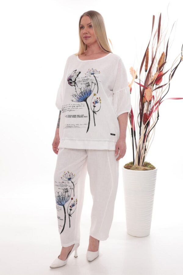 Botanical Print Knit Set - Premium Two-Piece Ensemble