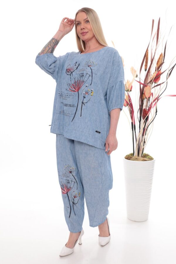 Botanical Print Knit Set - Premium Two-Piece Ensemble